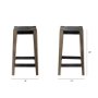 50507 - Nell 26" Seat Height Black Metal Seat & Foot Rest With Brown Wood Legs Stool