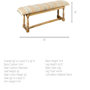 67487 - Greenfield II 59L x 14W Patterned Tan Upholstered Wood Frame Accent Bench