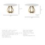 68238-AB - Laurent 48" Marble Top Gold Metal Base Dining Table