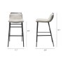 68087 - Kavalan 33.5" Total Height Beige Upholstered Seat Gray Metal Frame Counter Stool