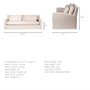 68702 - Denly II 92.5W  Beige Slipcover Three Seater Sofa 