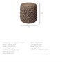68730 - Allium Dark Brown Handwoven Wool Cylindrical Pouf
