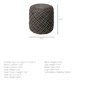 68731 - Allium Dark Gray Handwoven Wool Cylindrical Pouf