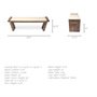 68745 - Elaine I 58L x 14.75W x 20H Brown Wood Upholstered Cream Seat Entryway Bench 