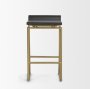 67852 - Givens 24.25"H Brown Wood Seat Gold Metal Frame Stool