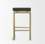 67852 - Givens 24.25"H Brown Wood Seat Gold Metal Frame Stool