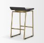 67852 - Givens 24.25"H Brown Wood Seat Gold Metal Frame Stool
