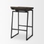 67992 - Givens 24.25"H Seat Height Black Wood Seat Black Frame Stool