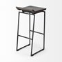 67853 - Givens 30.25"H Seat Height Black Wood Seat Black Metal Base Stool