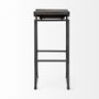 67853 - Givens 30.25"H Seat Height Black Wood Seat Black Metal Base Stool