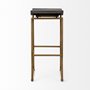 67991 - Givens 30.25"H Seat Height Brown Wood Seat Gold Metal Base Stool