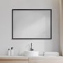 MIR-D235-P3040-DS - Bristol Black 30x40 Faux Wood Frame Bathroom Vanity Mirror