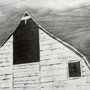 40761 - Sawmill Creek 42x62 Farmhouse White Barn Original Hand Painted on Wood Oil Painting