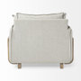 68716 - Roy II Frost Gray Upholstered and Brown Wood Frame Arm Chair