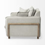68716 - Roy II Frost Gray Upholstered and Brown Wood Frame Arm Chair