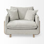 68716 - Roy II Frost Gray Upholstered and Brown Wood Frame Arm Chair