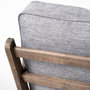 68727 - Olympus V Castlerock Grey Fabric Wrapped Brown Wooden Frame Accent Chair 