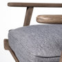 68727 - Olympus V Castlerock Grey Fabric Wrapped Brown Wooden Frame Accent Chair 