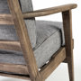68727 - Olympus V Castlerock Grey Fabric Wrapped Brown Wooden Frame Accent Chair 