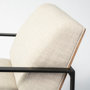 68760 - Stamford Light Beige Upholstered Seat w/ Wood Back, Metal Frame Accent Chair 