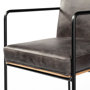 68761 - Stamford 40" Total Height Black Leather Seat w/ Wood Back, Metal Frame Bar Stool