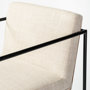 68762 - Stamford 40" Total Height Light Beige Upholstered Seat w/ Wood Back, Metal Frame Bar Stool