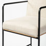 68762 - Stamford 40" Total Height Light Beige Upholstered Seat w/ Wood Back, Metal Frame Bar Stool