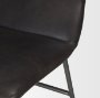 68766 - Kavalan 37.5" Total Height Ebony Leather Seat Black Metal Frame Bar Stool