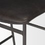 68766 - Kavalan 37.5" Total Height Ebony Leather Seat Black Metal Frame Bar Stool