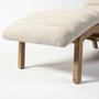 68768 - Pierre Beige Fabric Upholstered Armless Chaise Lounge Chair