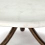 67804 - Reinhardt 36" Round Glass Top Marble Shelf Gold Metal Base Coffee Table