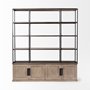 68202-AB - Braxton I Light Brown Wood and Iron Three Shelf Shelving Unit 81.5L x 18.5W x 90