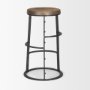 67903 - Neo 26.3" Seat Height Brown Wood Seat Black Metal Frame Stool