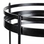 68734 - Ada Round Shape Black Metal Frame Two-Tier w/Glass Shelf Bar Cart