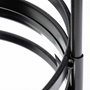 68734 - Ada Round Shape Black Metal Frame Two-Tier w/Glass Shelf Bar Cart