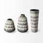 68780 - Delaney Large Gray Patterned Ceramic Vase 