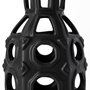 68784 - Brunel Small Black Drum-Shaped Ceramic Vase 