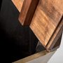 68902 - Esagono Octagonal Gold Metal-Clad Reclaimed Wood End/Side Table w/ Storage