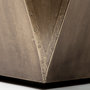 68902 - Esagono Octagonal Gold Metal-Clad Reclaimed Wood End/Side Table w/ Storage