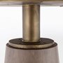 69032-AB - Maxwell II 54" Round Brown Solid Wood Top Brown Wood/Gold Metal Base Dining Table