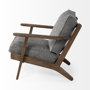 68727 - Olympus V Castlerock Grey Fabric Wrapped Brown Wooden Frame Accent Chair 