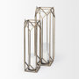68976 - Ivy Large Gold Metal Geometric Cage Candle Holder Lantern