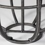68979 - Bella Small Black Metal Cylindrical Cage Candle Holder Lantern 