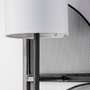 68985-AB - Navin 10x46.5 Black Metal Body White Fabric Shade Rectangular Wall Sconce 