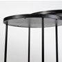 68987 - Chakra 19.7" Set of Two Round Dark Wood Top Black Frame Accent Tables