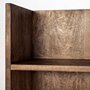 69019 - Glenn V 56L x 17W Dark Brown Wood w/ Cream Fabric Seat, 3 Drawers Hall Tree