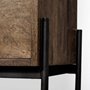 69019 - Glenn V 56L x 17W Dark Brown Wood w/ Cream Fabric Seat, 3 Drawers Hall Tree