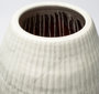 69044 - Reyan Small Pearl White Ceramic Striped Vase 