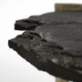 69049-AB - Shale 37" Irregular Live-Edge Black Slate w/Flat Iron Base Coffee Table 