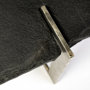 69049-AB - Shale 37" Irregular Live-Edge Black Slate w/Flat Iron Base Coffee Table 